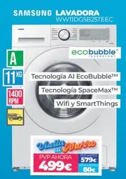 Electrocash Samsung lavadora ww11dg5b25teec oferta
