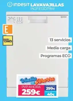 Electrocash Indesit lavavajillas in2fe13dt9w oferta