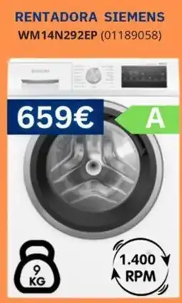 Master Cadena siemens rentadora wm14n292ep oferta