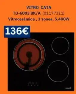 Master Cadena Vitro Cata vitrocerámica 3 zones 5.400w oferta