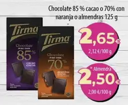 Spar Tenerife Tirma Chocolate Puro-Dark 85% cacao oferta