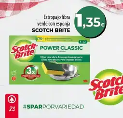 Spar Tenerife Scotch Brite estropajo fibra verde con esponja oferta