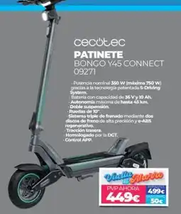 Electrocash cecotec patinete bongo y45 connect 09271 oferta