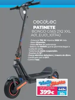 Electrocash cecotec patinete bongo gs65 2x2 xxl a01_eu01_101740 oferta