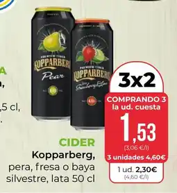 SPAR Gran Canaria Kopparberg cider pera, fresa o bayas silvestre oferta