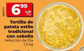 Tortilla de patata estilo tradicional con cebolla