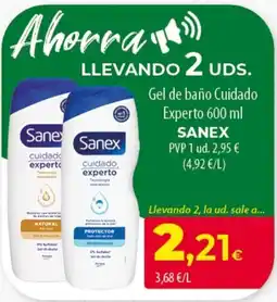 Spar Tenerife Sanex gel de baño cuidado experto oferta