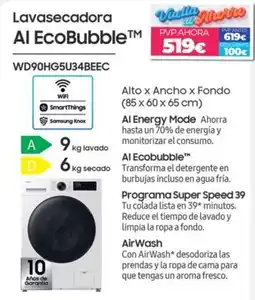 Electrocash Samsung lavasecadora Al EcoBubble oferta