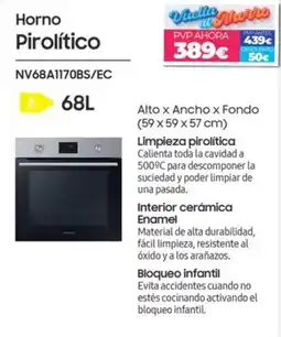 Electrocash Horno Pirolítico NV68A1170BS/EC oferta