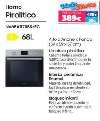 Horno Pirolítico NV68A1170BS/EC