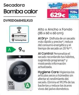 Electrocash Samsung secadora bomba calor dv90dg6845lku3 oferta