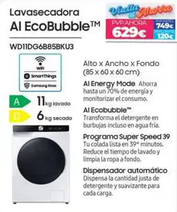 Electrocash Samsung lavasecadora AI EcoBubbleTM oferta