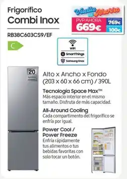 Electrocash Samsung Frigorífico Combi Inox RB38C603CS9/EF oferta