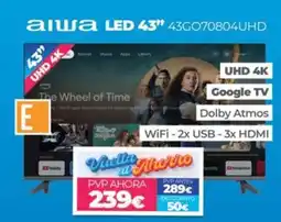 Electrocash aiwa led 43" 43go70804uhd oferta