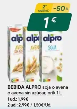 Masymas Alpro bebida soja o avena oferta