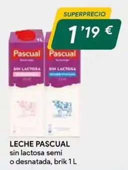 Masymas Pascual leche sin lactosa semi o desnatada oferta