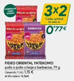 Masymas Yatekomo fideo oriental pollo o pollo c/soja o barbacoa oferta