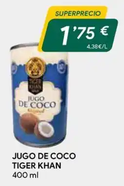 Masymas Tiger Khan jugo de coco oferta