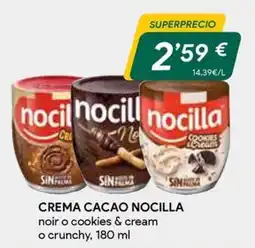 Masymas nocilla crema cacao noir o cookies & cream o crunchy oferta