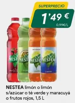 Masymas Nestea limón o limón s/azúcar o té verde y maracuyá o frutos rojos oferta