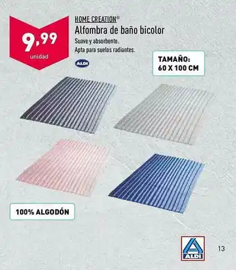 ALDI Home Creation Alfombra De Baño Bocolor oferta