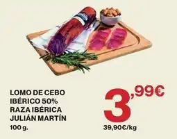 El Corte Inglés Julian martín - lomo de cebo ibérico 50% raza ibérica oferta