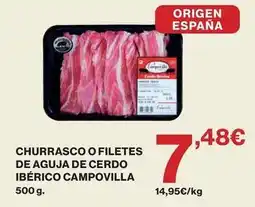 El Corte Inglés Campomayor - churrasco o filetes de aguja de cerdo ibérico oferta