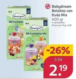 Rossmann Babydream - bolsitas con fruta mix oferta