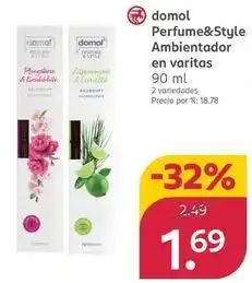 Rossmann Domol - perfume&style ambientador en varitas oferta