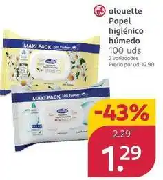 Rossmann Alouette - papel higienico humedo oferta