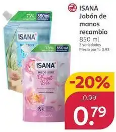 Rossmann Isana - jabon de manos recambio oferta