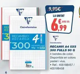 Bureau Vallée Clairefontaine - a4 5x5 300 fulls oferta