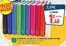 Bureau Vallée Exacompta - carpeta a4 de 2 o 4 anelles llom 40 mm oferta