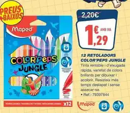 Bureau Vallée Maped - 12 retoladors color'peps jungle oferta