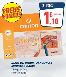 Bureau Vallée Canson - bloc de dibujo canson a4 minipack basik oferta
