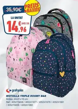 Bureau Vallée Motxilla triple roomy oferta