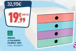 Bureau Vallée Exacompta - 4 calaixos filibox tidy oferta