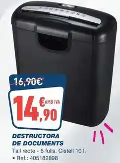 Bureau Vallée Destructora de documents oferta
