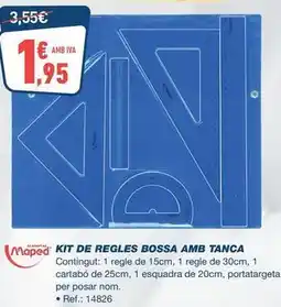 Bureau Vallée Maped - kit de regles bossa amb tanca oferta