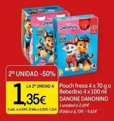 Dialprix Danone - pouch fresa 4x70 go bebedino oferta