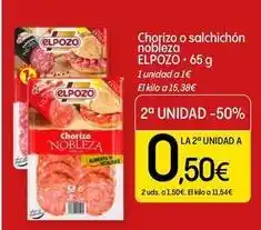 Dialprix Elpozo - chorizo o salchichon nobleza oferta