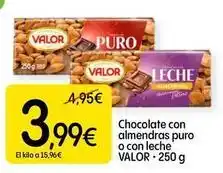 Dialprix Valor - chocolate con almendras puro o con leche oferta