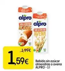 Dialprix Alpro - bebida sin azucar almendras o avena oferta