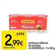 Dialprix La española - aceituna rellenas de anchoa oferta