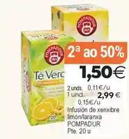 Plenus Supermercados Pompadour - infusion de xenxibre limon/laranxa oferta