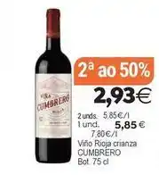 Plenus Supermercados Viña cumbrero - viño rioja crianza oferta
