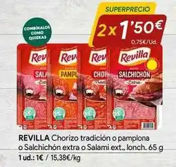 Minymas Revilla - chorizo tradicion o pamplona o salchichon extra o salami ext.,lonch oferta