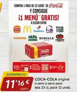 Minymas Coca-cola - original o zero o zero zero oferta
