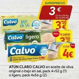 Minymas Calvo - atun claro en aceite de oliva original o bajo en sal oferta