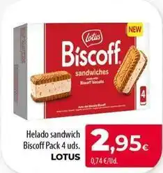 SPAR Lanzarote Lotus - helado sandwich biscoff pack 4 uds oferta